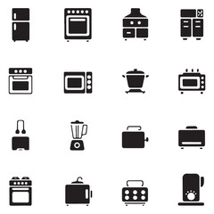 Cooking equipment silhouettes collection
