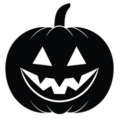 pumpkin face scary grin vector icon