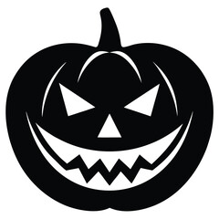 pumpkin face scary grin vector icon