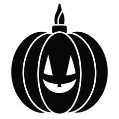 pumpkin with candlelight vector icon