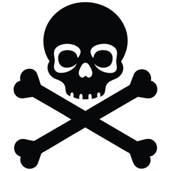 skull and crossbones vector icon