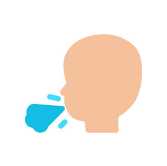 cough sick baby simple flat icon illustration