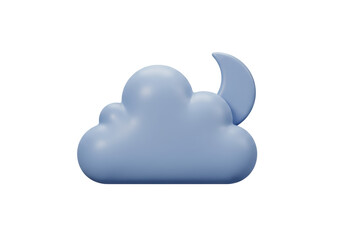 Obraz premium Isolated Moon with Cloud Signifying Nighttime Weather