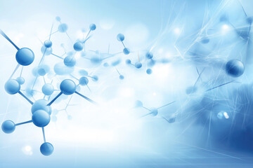 Futuristic 3D Molecular Network with Glowing Blue Spheres & Delicate Rods