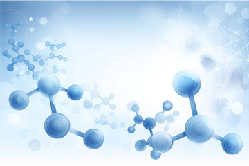 Futuristic 3D Molecular Network with Glowing Blue Spheres & Delicate Rods