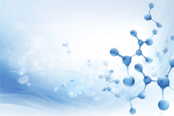 Futuristic 3D Molecular Network with Glowing Blue Spheres & Delicate Rods