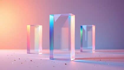 Fototapeta premium Ethereal Prism Soft Pastel Studio Light