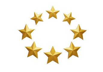 Isolated Circle of Golden Stars Award Celebration