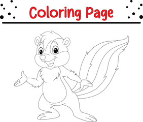 Baby Skunk animal coloring book page for kids