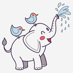 elephant with a balloon
