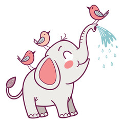 pink elephant cartoon