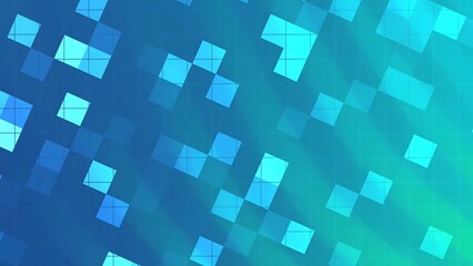 Ombre Arctic Blue Geometric mosaic background with gradient blue and green hues, pixelated design and subtle grid pattern