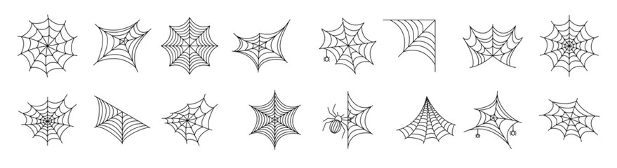 spider icon set outline style