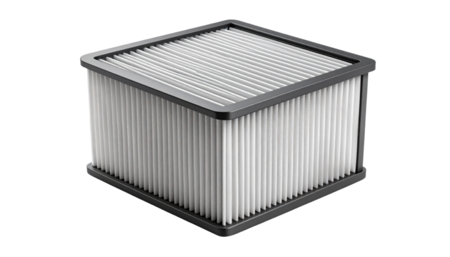Automotive air filter element isolated on solid white background Png