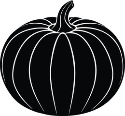 Autumn pumpkin silhouette clipart vector elements for festive fall holiday decorations design