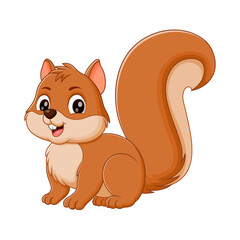 Cute Squirrel Cartoon Character Sitting