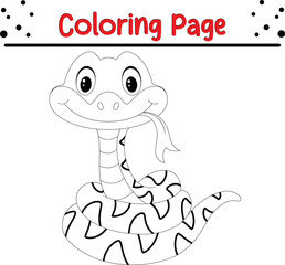 Cute Snake Clipart coloring book page