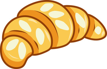 sliced croissant isolated on white background