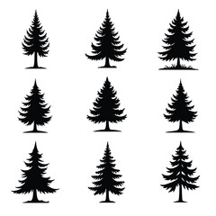 Obraz premium Assorted Leaf Shapes Arranged In A Grid Showcasing Botanical Diversity In Black Silhouette Style