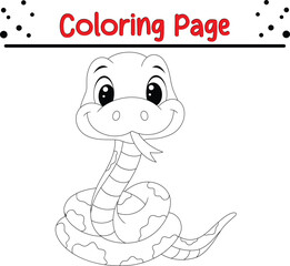 Cute Snake Clipart coloring book page
