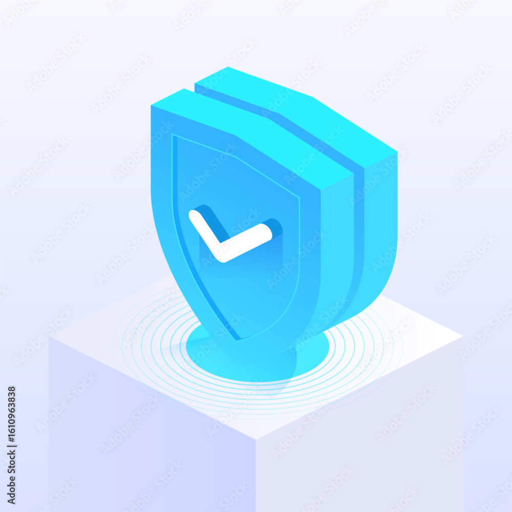 Poster shield with a large translucent design, symbolizing security and protection. ideal for tech-related 