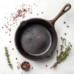 frying pan with mushrooms