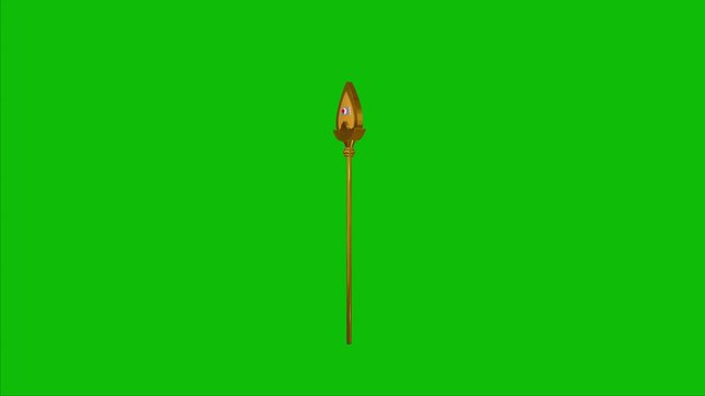 Lord Murugan Golden Vel Flying Animation Green Background