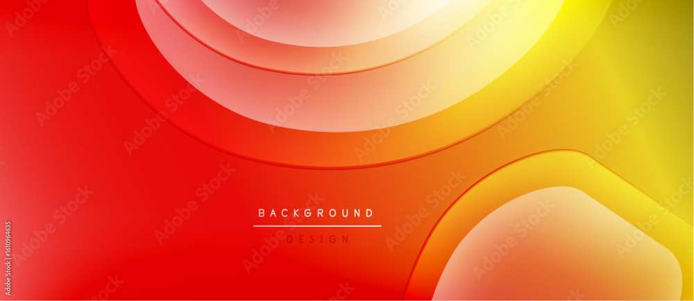 Poster abstract background features flowing orange, yellow gradients. smooth shapes create dynamic visual e