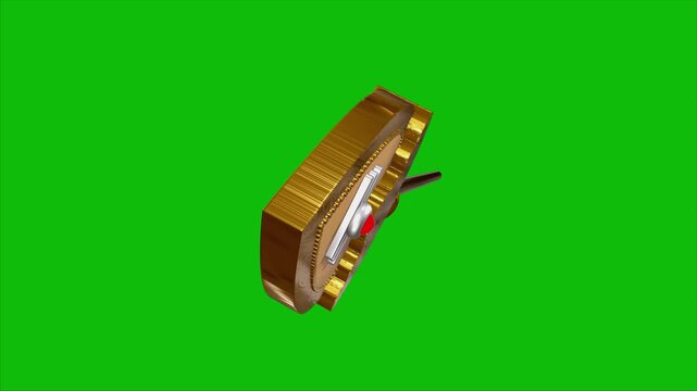 Lord Murugan Golden Vel Flying Closeup Animation Green Background