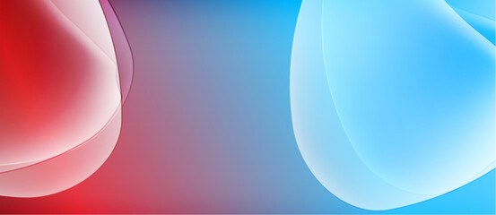 Abstract fluid shapes blend red, purple, blue hues. Smooth gradients create dynamic visual effect. Minimalist design, modern aesthetic.