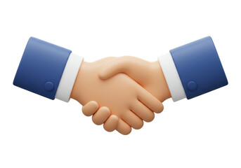 Isolated Business Handshake in Blue Suit