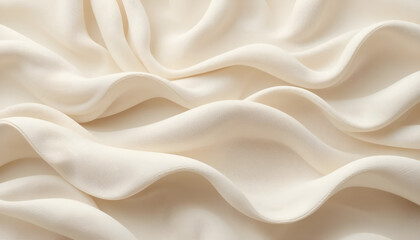 Fototapeta premium Elegant Beige Silk Fabric Drapes and Waves Background for Luxury, Fashion, Beauty, and Textile Concepts