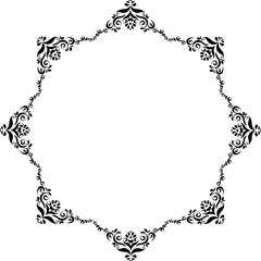 Vintage Ornamental Frame – Elegant Black Vector Border, PNG, 300 DPI