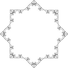 Vintage Ornamental Frame – Elegant Black Vector Border, PNG, 300 DPI