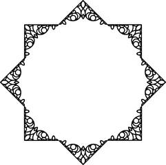 Vintage Ornamental Frame – Elegant Black Vector Border, PNG, 300 DPI