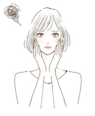 肌荒れに悩む女性