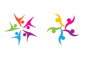 Human care Love adoption group network and social logo design v.72