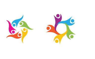 Human care Love adoption group network and social logo design v.73