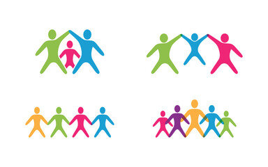 Human care Love adoption group network and social logo design v.74