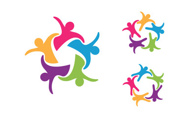 Human care Love adoption group network and social logo design v.75
