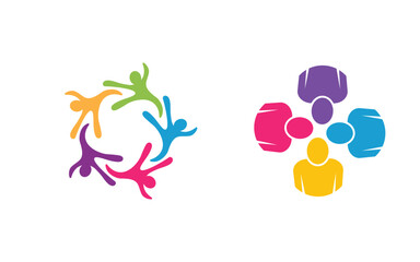 Human care Love adoption group network and social logo design v.80