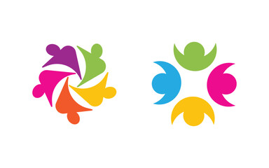 Human care Love adoption group network and social logo design v.83