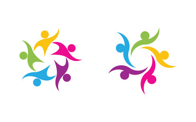 Human care Love adoption group network and social logo design v.82