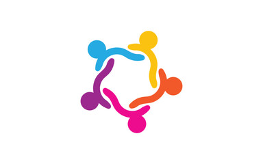 Human care Love adoption group network and social logo design v.84