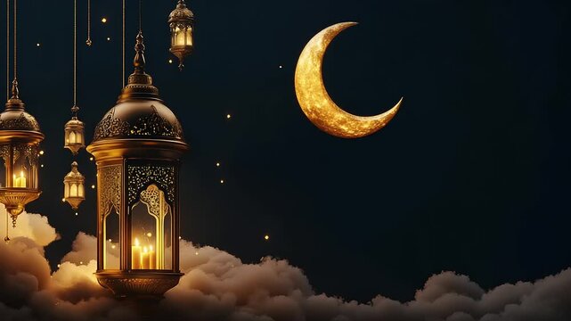 Ornate lantern with candles in front of a mosque.