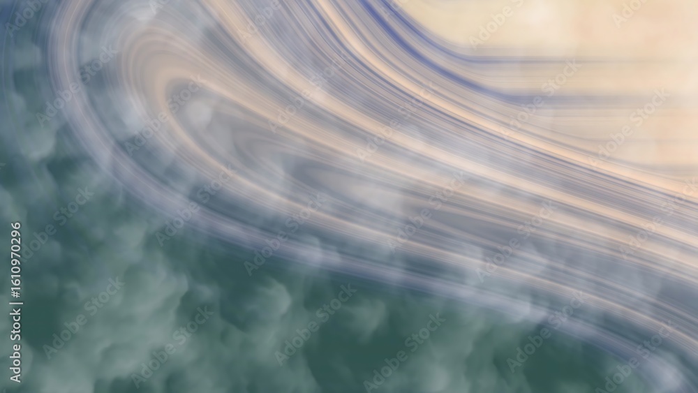 Poster ombre navy soft peach abstract texture with swirling blue and beige lines over a clouded green backg