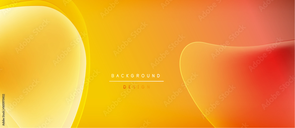 Aufkleber abstract fluid shapes, warm colors blend. gradient background creates dynamic visual effect. modern 