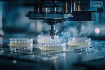 Bioprinting machine printing layer of drug-infused tissue