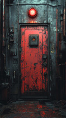 Visualize a product showcased in a neon-lit factory wallpaper