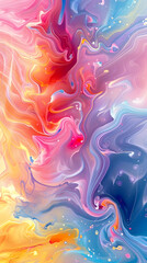 colorful pastel swirl in vibrant abstract fluid motion with smooth transitions